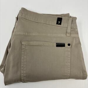 7 For All Mankind 36x29 "Slimmy" 5 Pocket Luxe Performance Plus Beige Jeans